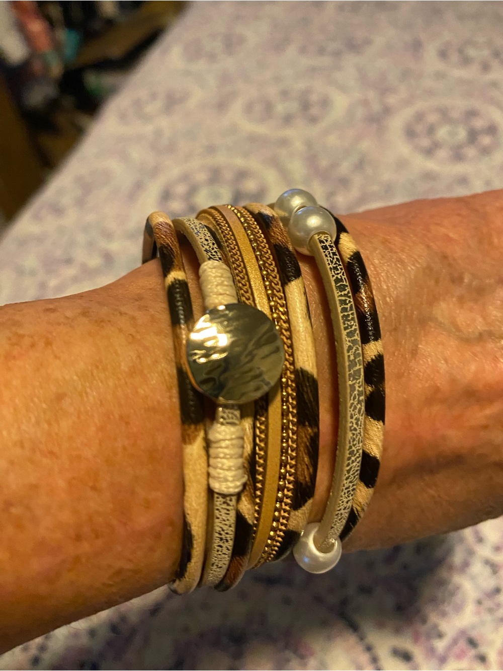 7 strand animal print bracelet.